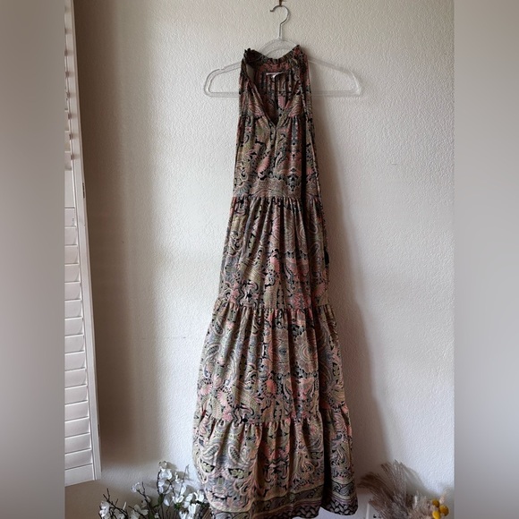 Boheme Floral Halter Maxi Dress Sz S - Picture 2 of 6